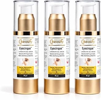 Under Eye Gel Serum with Retinol, Niacinamide & Glutathione | Helps Reduce Dark Circles, Puffiness & Fine Lines | Hydrating, Fast-Absorbing Formula for Men & Women (90g) (Pack of 3)