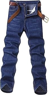 Men's Classic Relaxed Fit Jean Lightweight Straight Leg Washed Denim Jeans Retro Distressed Loose Fit Jean Pants