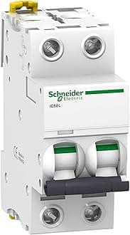 Schneider Electric a9 °F92210 ic60l, Acti 9, Z Curve Circuit Breaker, 2p, 85 mm height x 78.5 mm x 36 mm 10 A, AC, 50/60 Hz – White
