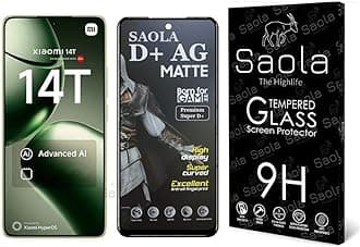 Saola® HD Matte Tempered Glass With 18H Hardness For Xiaomi 14T (PACK OF 1) with Free Installation Kit. Full screen Coverage. Free Replacement If Received Damaged - 6.67 inch