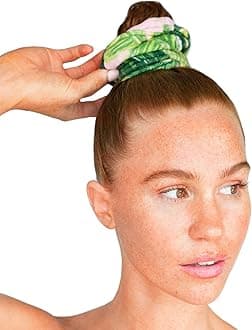 Kitsch Microfiber Hair Towel Scrunchie - Soft Large Scrunchies for Women, Hair Scrunchies for Girls, Holiday Gift, Microfiber Towels for Hair Drying, Big Hair Scrunchies for Women's Hair, 2 pc (Palm)