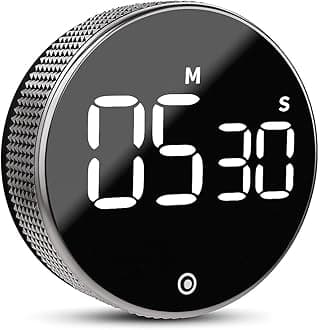 AERYS Magnetic Digital Timers, Manual Countdown Kitchen Timer Countdown Clock,Mechanical Cooking Timer Counter Clock for Seniors, Adult and Kids to Use (Silver)
