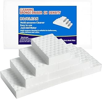 BSJCLEAN Magic Sponges Cleaning Eraser,2X Longer Lasting Extra Durable Melamine Sponge Foam Cleaning Pads for Kitchen Bathroom Wall Cleaner (3.93x2.36x0.79in,10 Pcs)