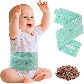 Colic and Gas Relief for Newborns and Infants, Flaxseed Heated Tummy Wrap, Baby Swaddling Belt with Soothing Warmth, Natural Relief for Upset Stomach in Babies and Toddlers, 0-3 Years
