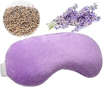 Lavender Eye Mask, Aromatherapy Weighted Sleep Mask for Dry Eyes Men Women, Microwave Heated Hot Therapy Eye Cover Moist Compression Pain Relief, Pillow for Puffy Eyes, Sinus Pain, Purple
