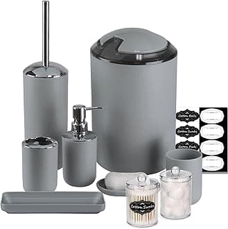 10Pcs Grey Bathroom Accessories Set