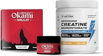 Wellcore Creatine (33 Servings, Tropical Tango) + Okami Shilajit Resin (20g) | Power & Stamina Booster | Lab Tested | For Men & Women