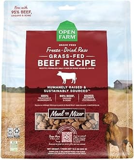 Freeze Dried Raw Dog Food, Morsels with 95% Meat, Organs & Bone, Organic Produce & Superfoods, Complete Meal or Freeze Dried Dog Food Topper, Grass-Fed Beef Recipe, 31.5oz Bag