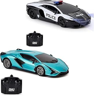 Twin Pack 1:24 Scale Remote Control Lambo Police Car Vs Sian Twin Pack