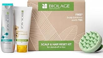 Biolage Scalp & Hair Reset Kit | Anti-Dandruff Shampoo 200ml + Anti-Frizz Conditioner 98g + FREE Scalp Massager