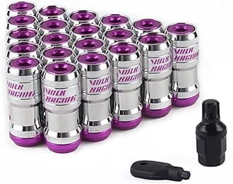 Wheel Lug Nut M12 X1.5 Or M12 X1.25 Authentic Acorn Racing Lug Wheel Nuts Screw 20PCS Car Replacement for Volk Wheel Nut Caps (Color : Purple, Size : M12x1.5)