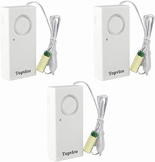 Water Leak Sensor Detector Flood Alarm for Basement RV Moisture 120dB Work Alone Battery Operated 3 Packs
