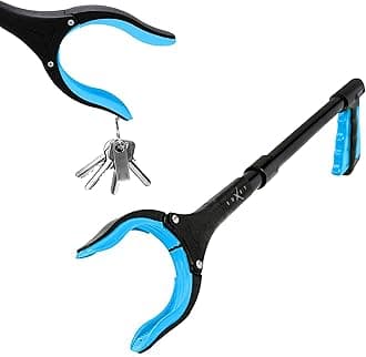 Grabber Tool 19" Aluminum Magnetic Claw, Rotating Lightweight Foldable Reacher Grabber Pickup Tool, Gripper Grabbers for Elderly Grab it Reaching Tool Trash Picker Grabber, Blue, By Luxet