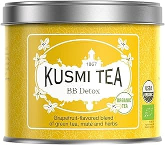 BB Detox - Iconic Detox Tea - 100% Organic - Blend of Green Tea, Mate & Grapefruit - Organic Flavored Yerba Mate Tea - Loose Leaf - Tin Box of 3.5 oz - Quantity for about 50 cups