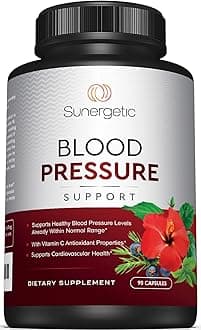 Premium Blood Pressure Support Supplement for Cardiovascular & Heart Health with Garlic, Hawthorn & Hibiscus (90 Capsules)