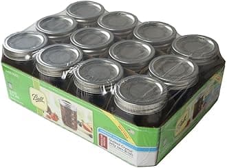Ball Mason 8oz Quilted Jelly Jars with Lids and Bands, Set of 12