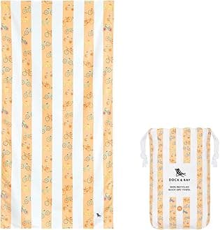 Dock & Bay Kid's Towel - For Beach Use - Quick Dry, Sand Free - Compact, Lightweight - 100% Recycled - Includes Bag - Bike Bike Baby, Large (160x90cm, 63x35")