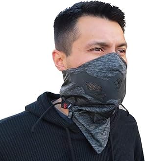 Grace FollyHalf Face Mask for Cold Winter Weather. Use This Half Balaclava for Snowboarding, Ski, Motorcycle. (Many Colors), Grey Heather, One size