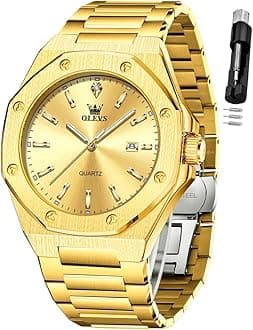 Watches for Men Stainless Steel Business Dress Large Easy to Read Analog Watch Waterproof Luminous Casual Luxury Men Watch