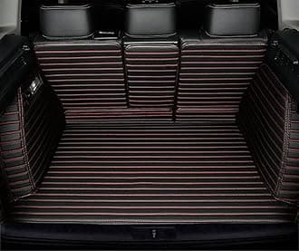 Car Trunk Mats for Toyota FJ Cruiser 2007-2016,All Weather Stripe Pu Leather Full Coverage Cargo Liners with Backrest Mat Protection Black Red