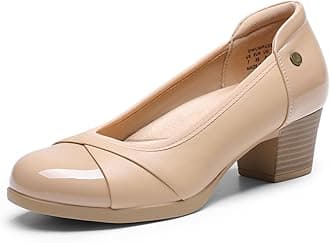 DREAM PAIRS Women's Pumps Low Chunky Block Closed Toe Shoes Work Comfortable Heels Round Toe Dress