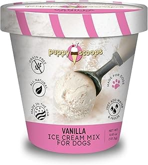 Dog Ice Cream Mix (Vanilla Flavor), 4.65 oz - Just Add Water and Freeze at Home, Powder Mix with Ice Cream Cup and Reusable Lid - Made in USA