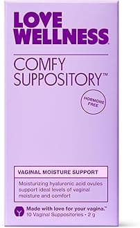 Love Wellness Comfy Suppository | Womens Suppository for Healthy Levels of l Moisture | Hormone-Free with Hyaluronic Acid & Tremella Mushroom for l Dryness Support | 10 Count