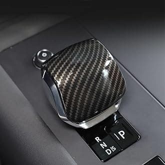 Suede Gear Shift Shifter Knob Cover Cap Trims for Range Rover Velar Sport 2022-2025 Land Rover Discovery 2021-2025 (Carbon Fiber Style)