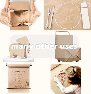 PerkHomy 30" x 2,400" (200') Brown Kraft Paper Roll for Craft Bulletin Board Paper Art Table Covering Crafting Gift Wrapping Bouquet Packing Parcel 70GSM 50LB (Brown, 30" x 200')