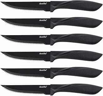 steak knives set of 6 black