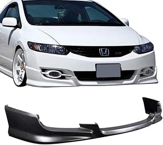 FREEMOTOR802 Front Bumper Lip Splitter Fits 2009-2011 Honda Civic Coupe, HF-P Style Unpainted Black PU 1PC Air Dam Chin Spoiler Underbody Front Lip Spoiler Lower Guard Protector