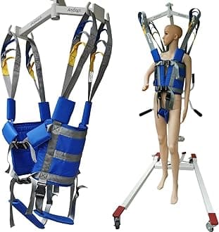 Patient Lift Sling Medical Aid Standing Transfer Belt Walking Strap Heavy Duty Carrier Fold Up Full Body Get Up Sit to Stand Assist for Elderly Senior AnyBack Blue