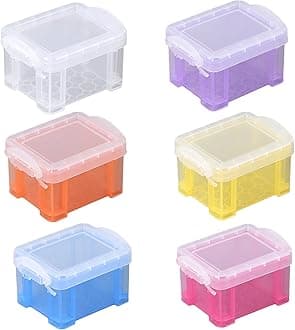 6 Pack Small Plastic Storage Box Really Useful Box Mini Storage Boxes Organiser Box With Lids (8.5*6.5*5CM/3.34*2.6*2inch)