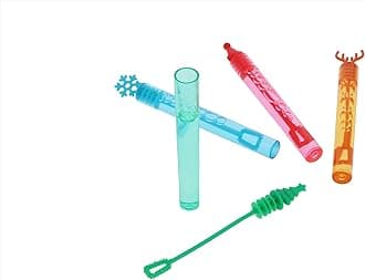 Henbrandt 144 x Mini Christmas Bubble Tubes with Wand Children’s 4ml Bubbles with Xmas Toppers Stocking Loot Bag Fillers Party Bags Outdoor Games for Boys and Girls