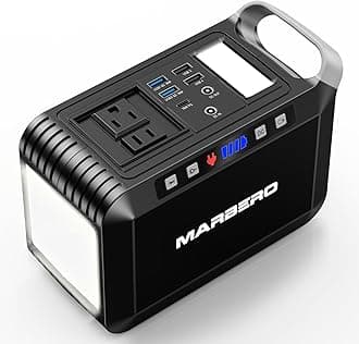 MARBERO 237Wh Portable Power Station with 300W AC Outlet, Mini Generator with LED Lights for Outdoor Camping Trip, Laptop Charger Battery Pack Backup for Home Emergency Outage