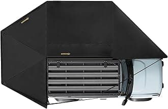 BUNKER INDUST 270 Degree Awning Free Standing, Vehicle Overland Awning Built-in LED Light - Three Colors, Car Driver Side, Waterproof Wind Resistant for SUV Van Truck Camper