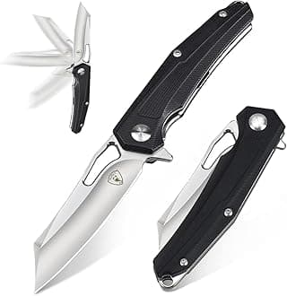 AUBEY Tanto Folding Knife Mini Knife with D2 Steel Blade and G10 Handle, EDC Small Pocket Knife with Ball Bearing and Flipper, 2.7 Inch Blade Length, Father’s Day Gifts for Dad