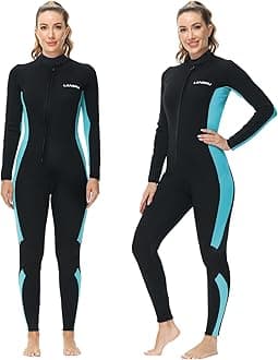 Wetsuit, 5/4mm Upgrade CR Neoprene Wetsuits for Men and Women, Ideal Thermal Wet Suit in Cold Water, Front Zip for Surfing Snorkeling Diving Swimming