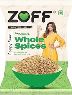 Zoff 100% Pure & Natural Premium Poppy Seeds (Posto) - Rich Nutty Flavor - Nutrient-Rich Superfood - Ideal for Cooking, Baking & Traditional Recipes - Hygienically Packed - 50 Grams