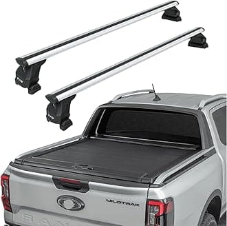 For Ford Ranger Raptor Aluminium Bed Rack Cross Bar, Metal Bracket, Lockable, Silver 2022- Up
