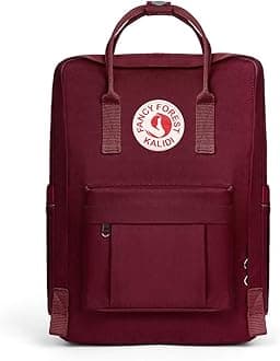 Casual Laptop Backpack 15 Inches Classic Camping Rucksack Travel Outdoor Square Daypack College Hiking Gym Bag, Burgundy
