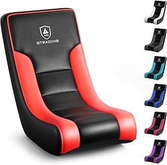 GTRACING Floor Rocking Gaming Chair – Floor Rolling Game Chairs with Angle Limiter, Gamer Rocker Floor Seat, Compact & Lightweight, Black & Red