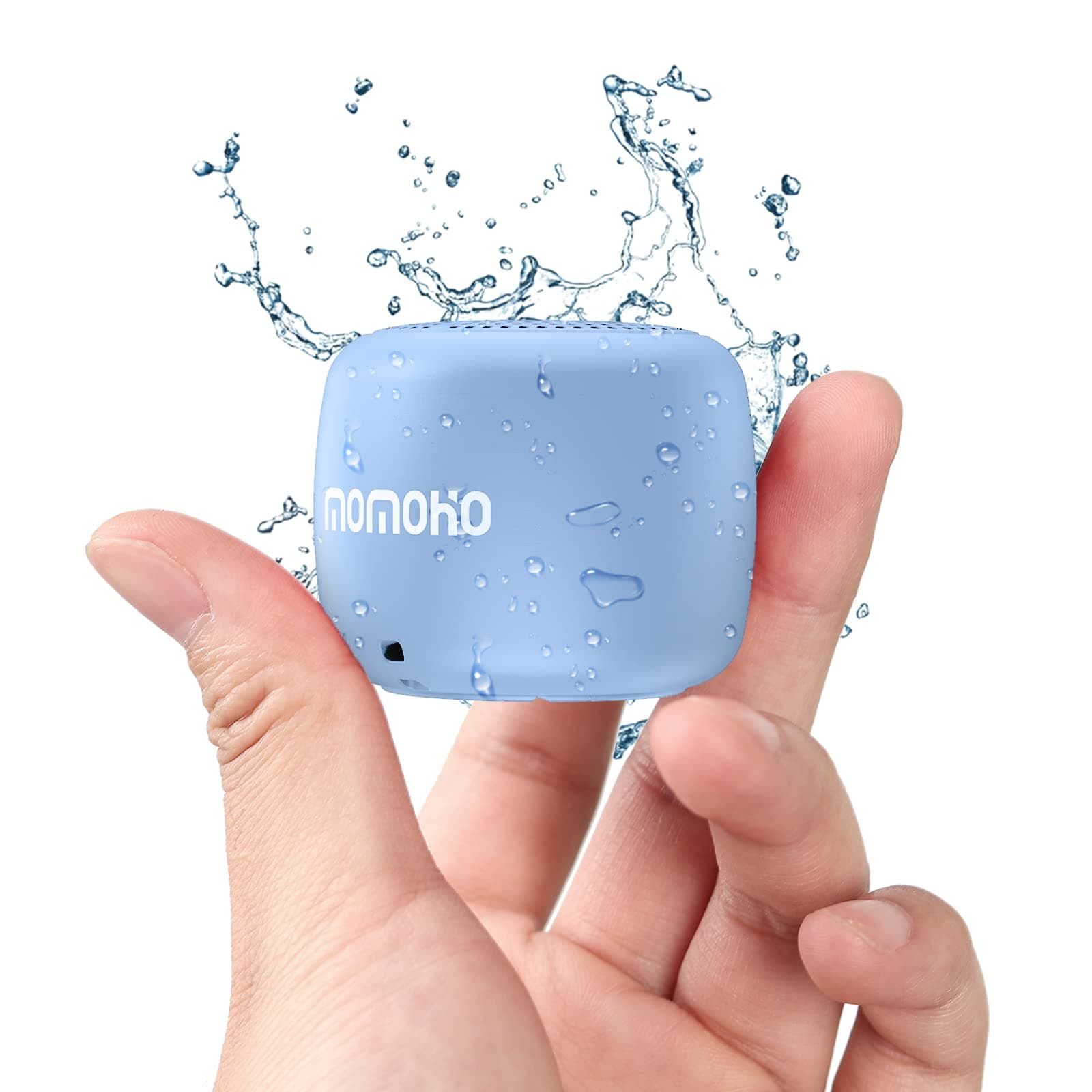Multifunctional IPX7 Waterproof Bluetooth Speaker Mini, Micro SD Support TWS Pairing Stereo Portable Speakers With Camera Remote Control For Smartphones, Small Pillow Speaker(Blue)