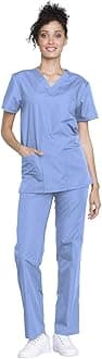 Cherokee Women's Unisex Scrub Top and Scrub Pant Set Medical Scrubs Set (pack of 2)
