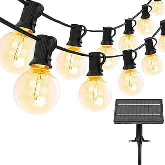 Solar Festoon Lights - 50FT Globe Bulb String Lights With 25+1 Shatterproof Bulbs, Waterproof For Outdoor, Garden, Terrace, Party
