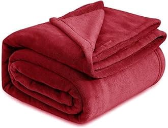 VAS COLLECTIONS® Premium Plush Single Blanket | 300 GSM Lightweight Cozy Soft for Bed, Sofa, Couch, Travel & Camping| 150x220 cm or 60X86 inches | RED