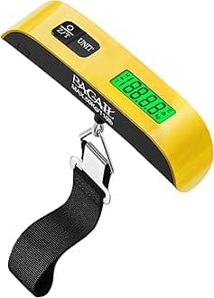 BAGAIL Digital Luggage Scale, 110lbs Hanging Baggage Scale with Backlit LCD Display, Portable Suitcase Weighing Scale, Travel Luggage Weight Scale with Hook, Strong Straps for Travelers