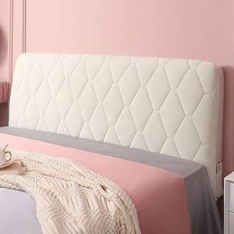 Headboard Slipcover for Twin Queen Full California King Size Beds, Protector Padded Velvet Dustproof Stretch Solid Color Quilted Head Cover