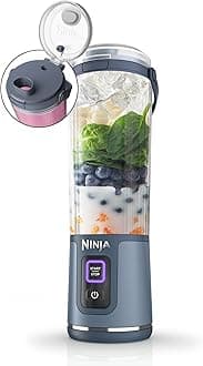 Ninja Blast Portable Blender, 530ml, Leakproof Lid & Sip Spout, Powerful Cordless Mini Blender, Rechargeable, Portable Smoothies, Protein Shakes, Blends Ice & Frozen Fruit, Denim Blue, BC151UKNV