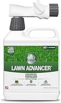 Lawn Advancer , Liquid Grass Fertilizer That Builds, Protects & Greens, Kid and Pet Safe, Made in The USA, with Easy to Use Hose End Sprayer - Covers 8000 sqft